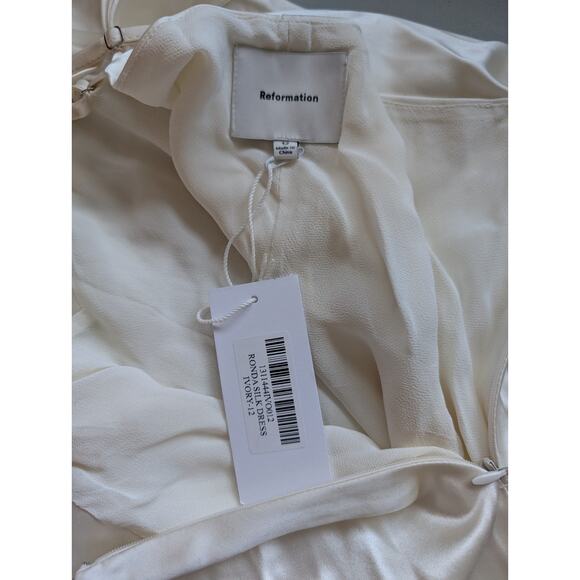 NWD Reformation Ronda Silk Wedding Gown Maxi Dress Sz 12 Ivory #4A453 - Picture 5 of 16